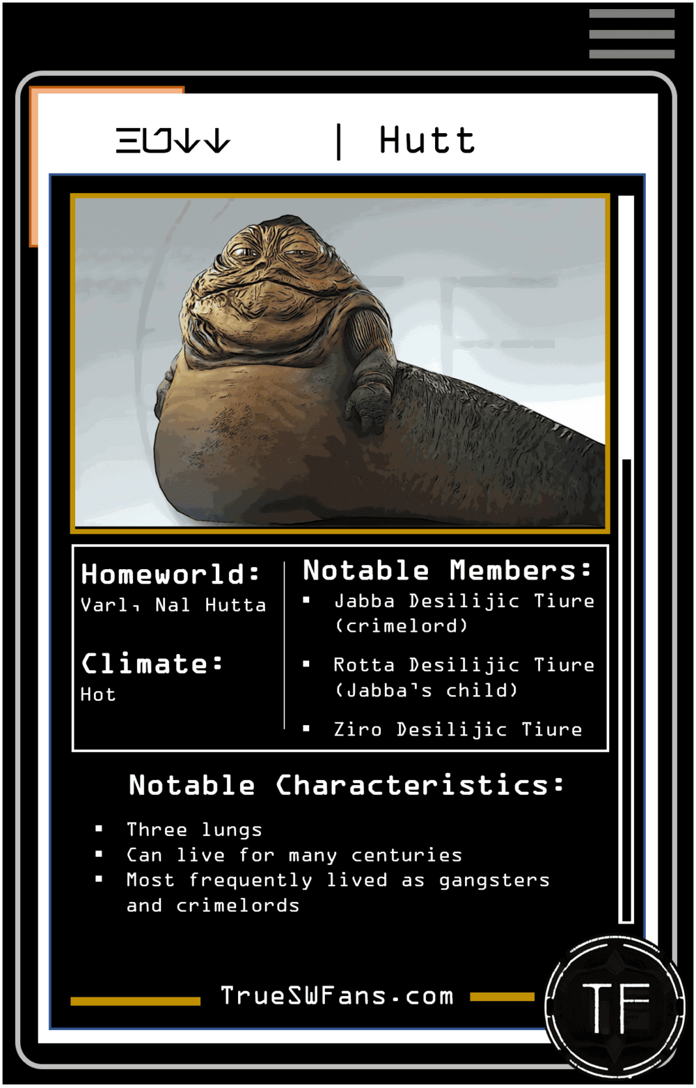 Hutt - True Star Wars Fans