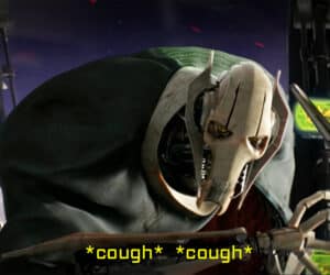 The reason for General Grievous’ cough was changed in canon